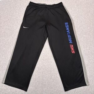 Nike SMU Mustangs Therma-Fit Sweatpants Men's Large Black Baggy Wide Leg Stretch